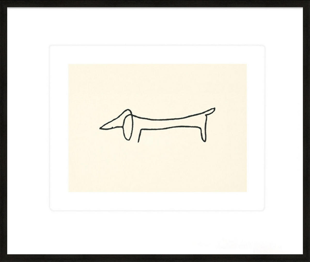 BILD gerahmt 63x53 cm Pablo Picasso „Dackel“ - Weiß, Holz (63/53cm) - artissimo