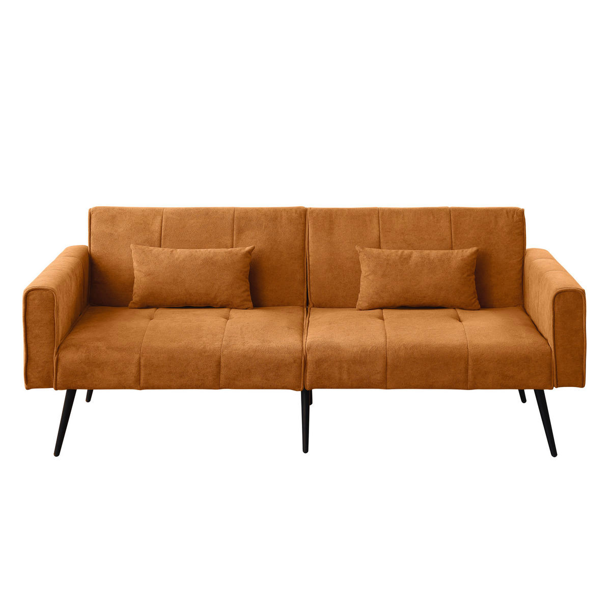 SOFA mit Cordbezug Stoff Orange - Orange, Holzwerkstoff (175/71/71cm) - Meubliv