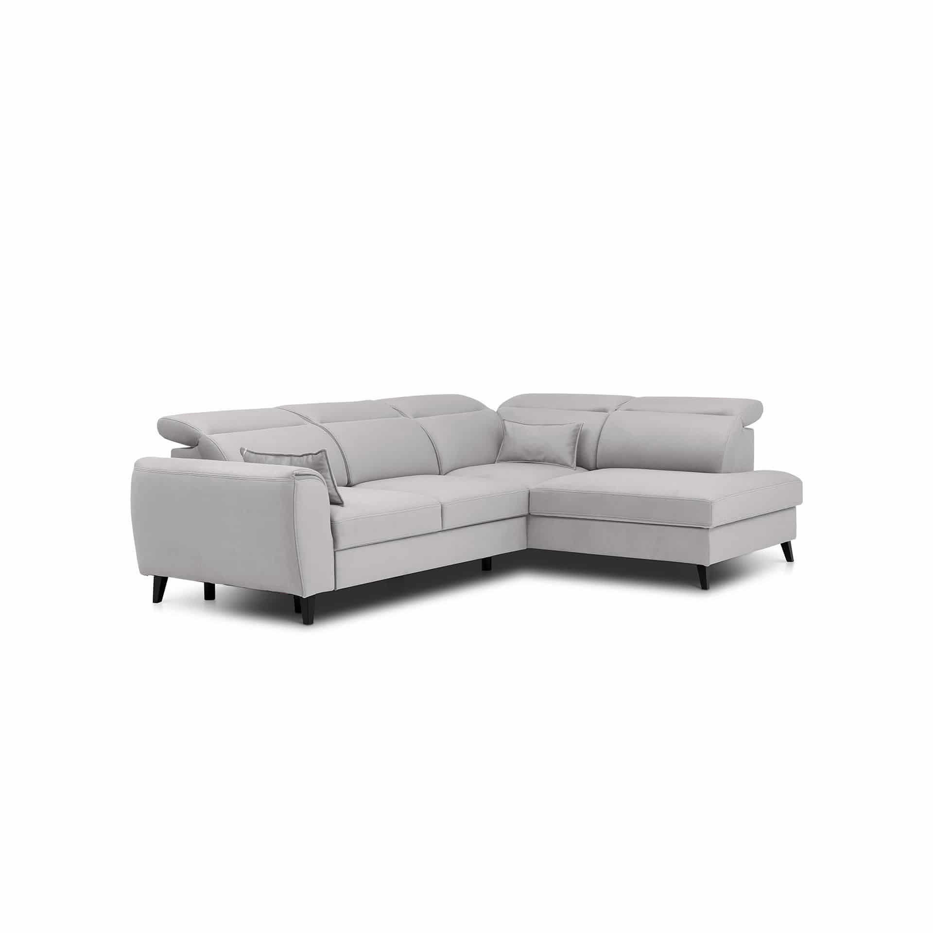 ECKSOFA mit Schlaffunktion & Bettkasten - Schwarz/Grau, Holz/Textil (201/255cm) - Eltap