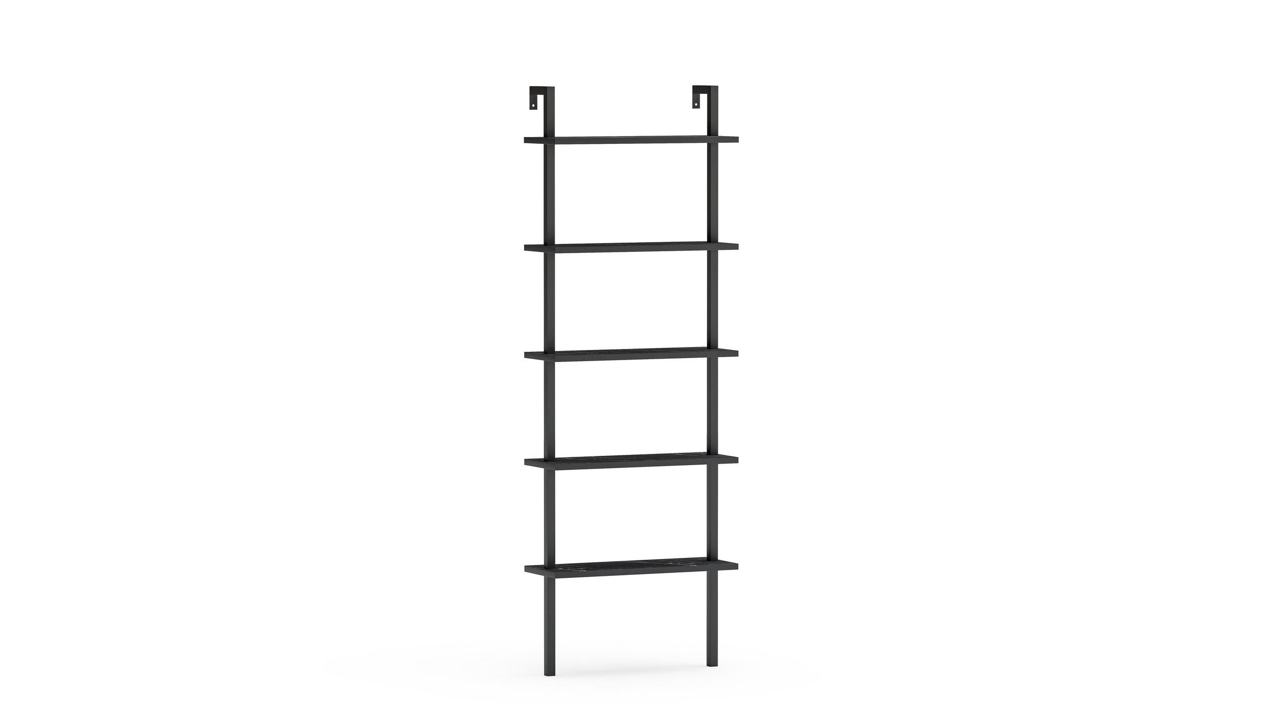 BÜCHERREGAL Piante Schwarz Marmor - Schwarz, Holzwerkstoff (22/174/60cm) - Decorotika
