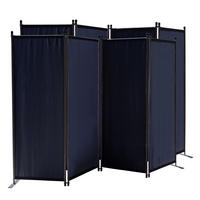 PARAVENT 2 Stück 4-tlg. 220x165 cm Schwarz - Schwarz, Metall (220/165cm) - QUICK STAR