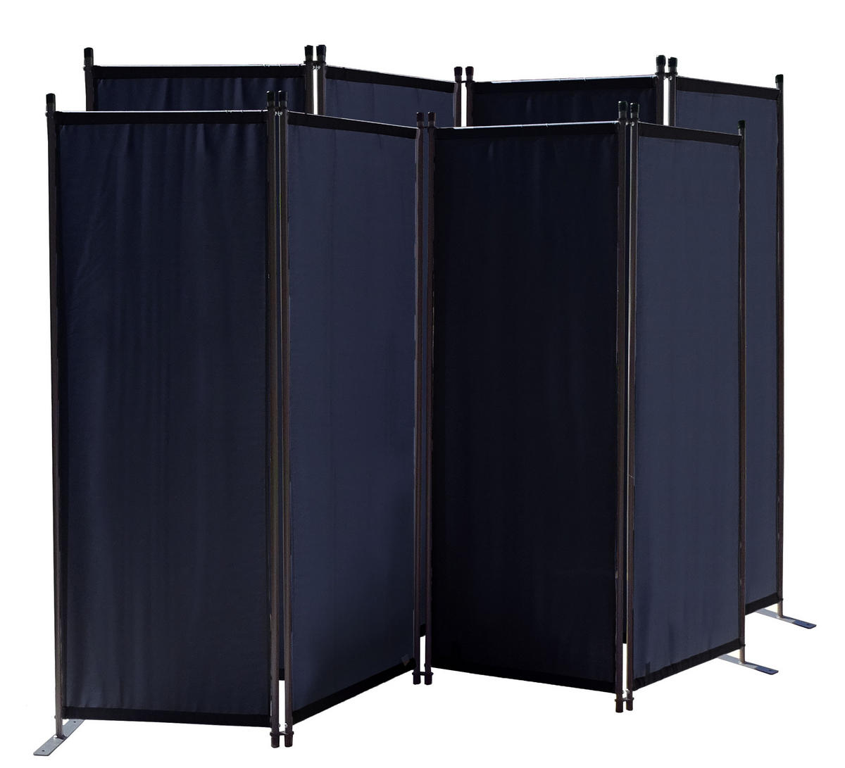 PARAVENT 2 Stück 4-tlg. 220x165 cm Schwarz - Schwarz, Metall (220/165cm) - QUICK STAR