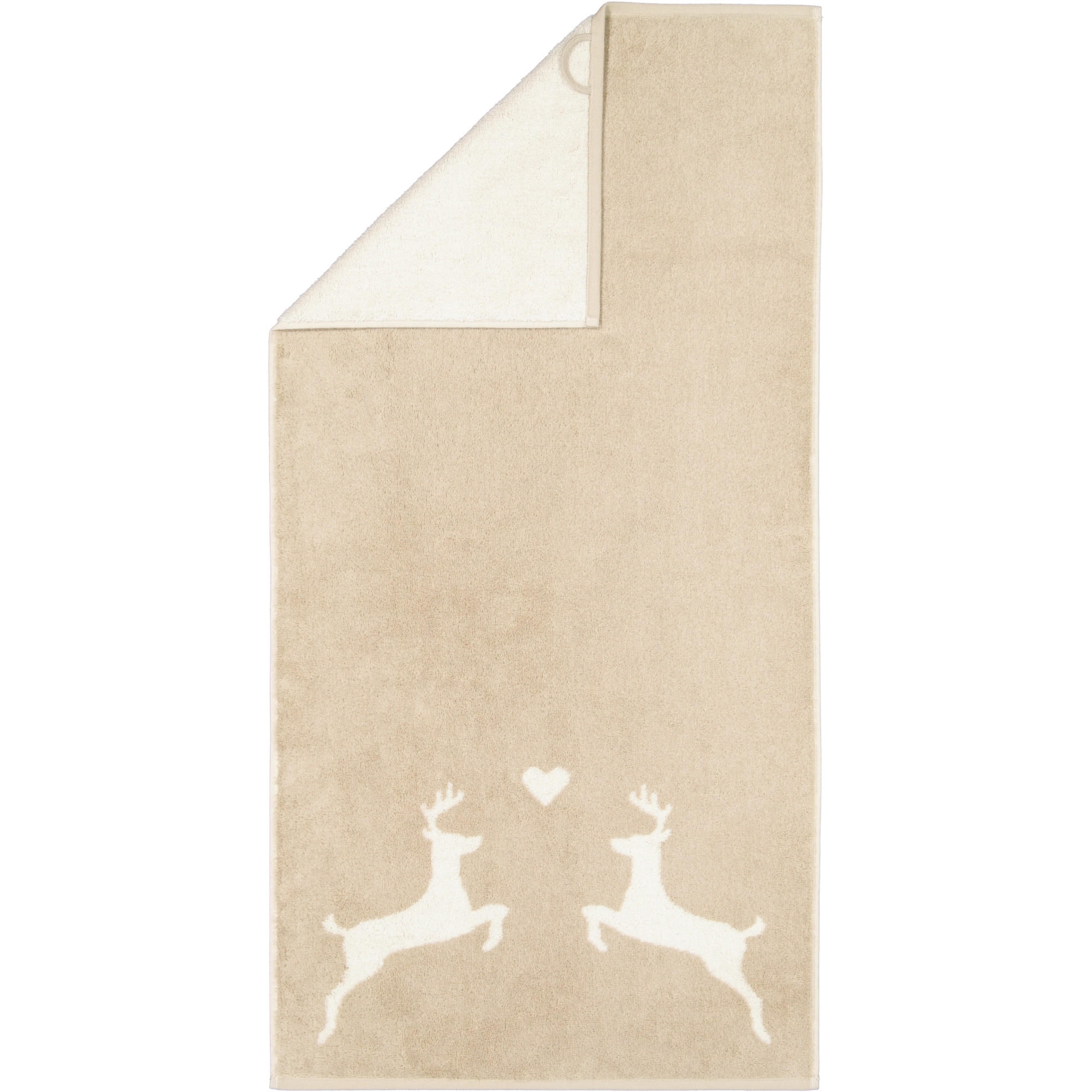 HANDTUCH ALPENCHIC EDITION HIRSCHE 6228 NATUR - 33 - Beige, Textil (50/100cm) - Cawoe
