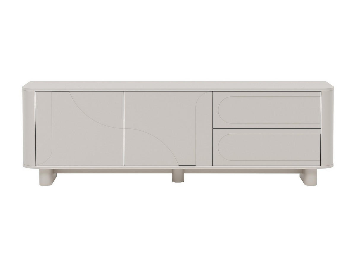 TV-MÖBEL - 2 Türen & 2 Schubladen - Beige - DIGARA - Beige, Holz (190/62/40cm) - Vente-Unique