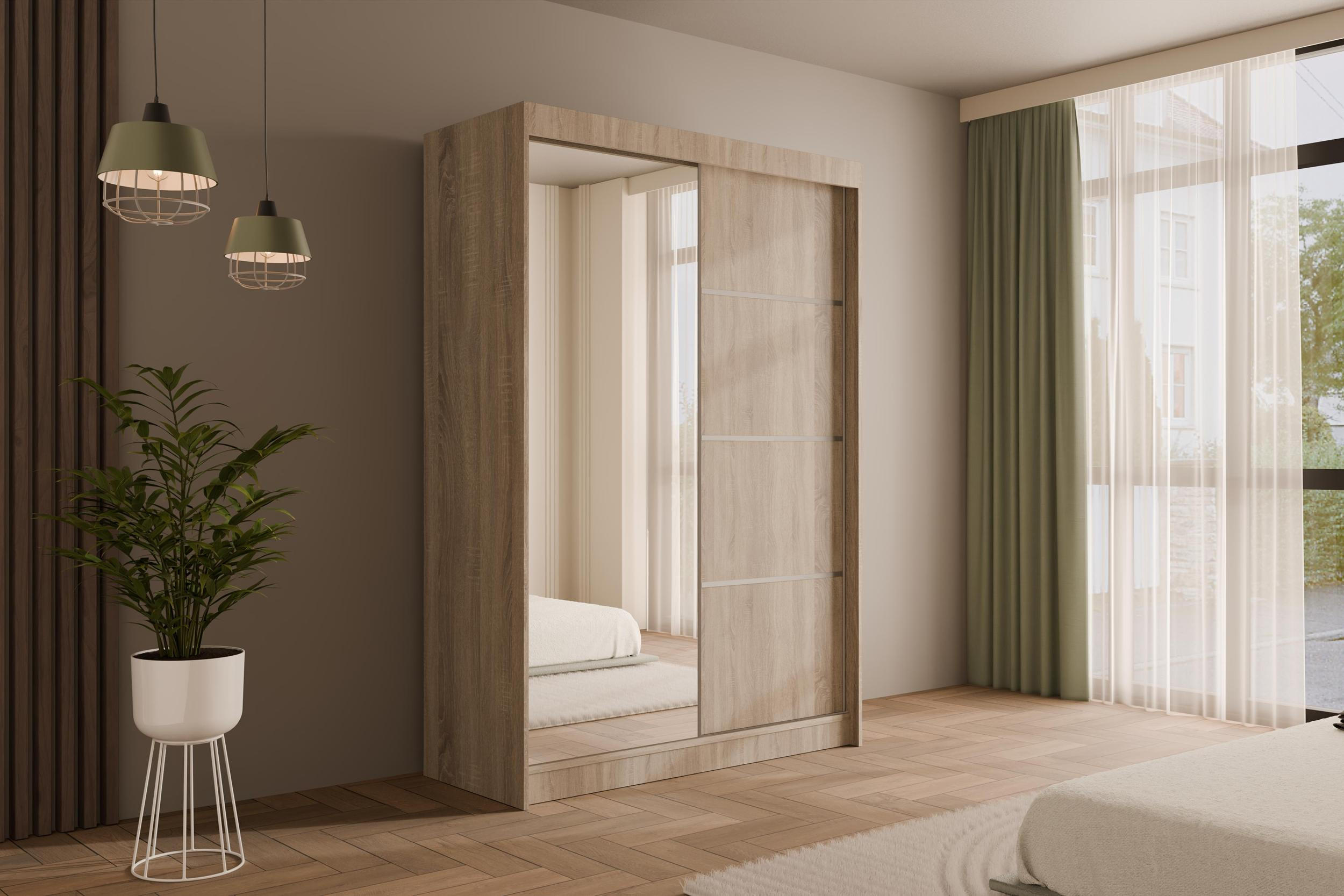 KLEIDERSCHRANK PAOKI - 120 cm - Sonoma Eiche - Sonoma Eiche, Holzwerkstoff (120/215/61cm) - ALTDECOR