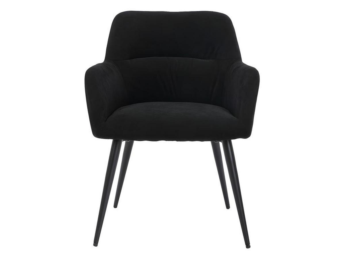 STUHL 2er-Set - Stoff & Metall - Schwarz - HEKA - Schwarz, Textil (61/78/59.5cm) - Vente-Unique