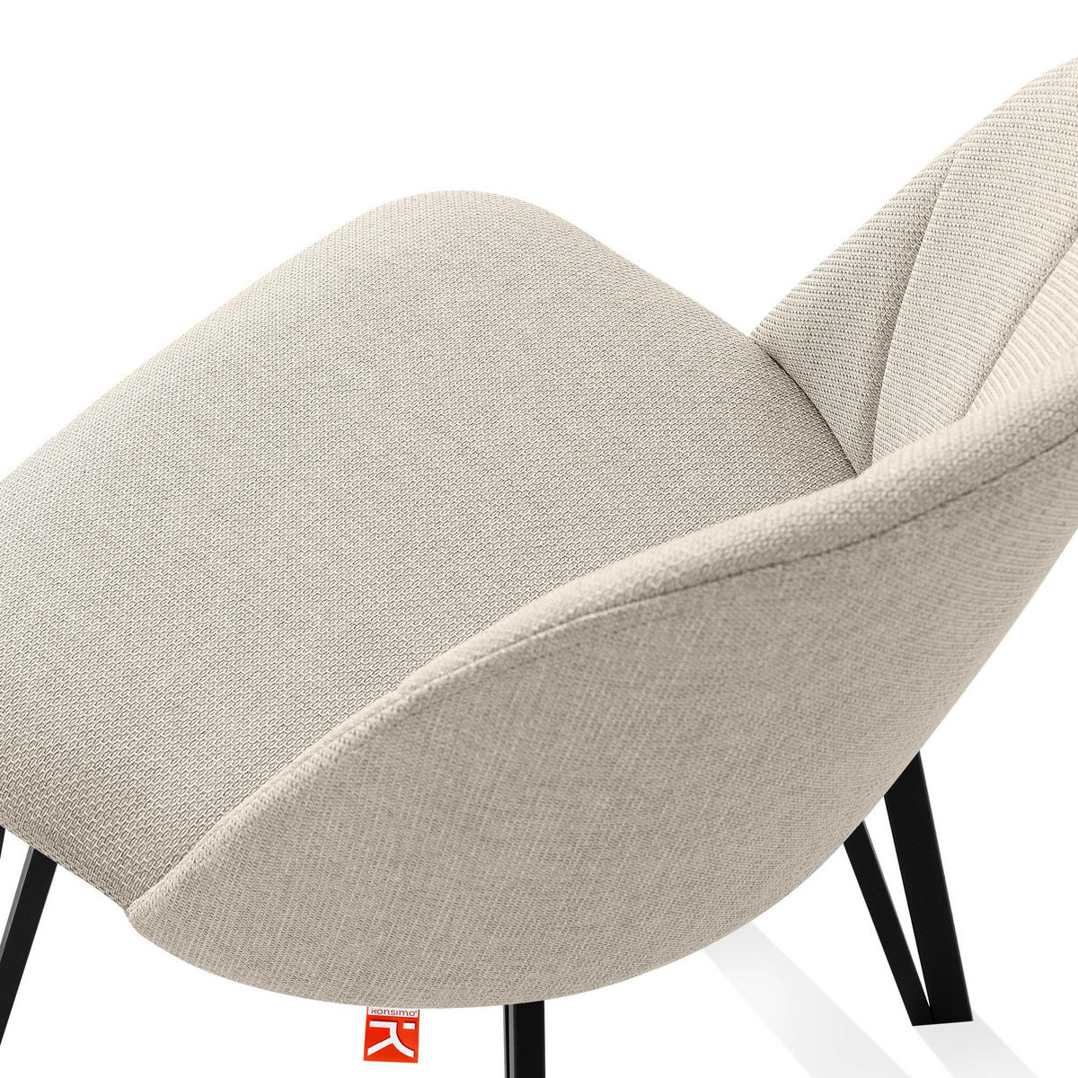 POLSTERSTUHL SPENO Esszimmerstühle 2er Set - Beige/Schwarz, Holz/Textil (52/85/58cm) - KONSIMO®
