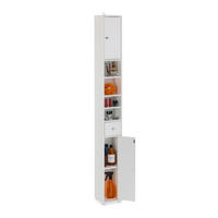 BADEZIMMERSCHRANK - Naturfarben/Weiß, Holzwerkstoff/Kunststoff (20/180/20cm) - Relaxdays