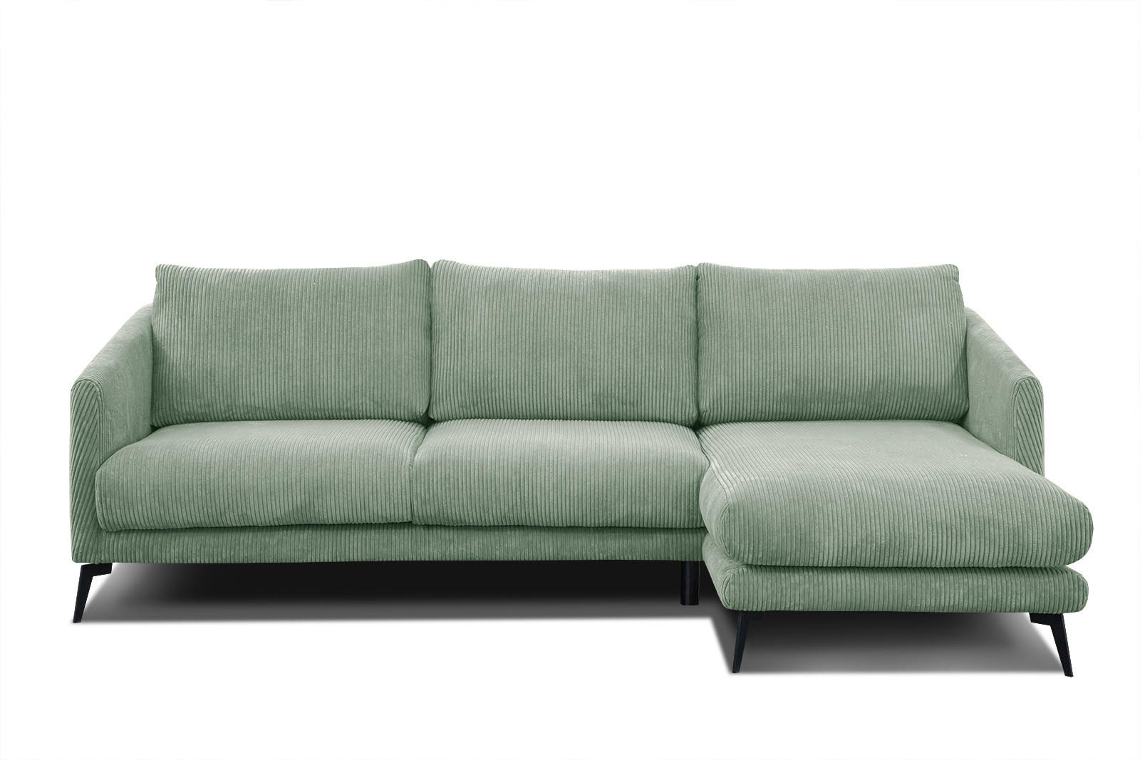 ECKSOFA VILT 4-Sitzer, mintgrün - Schwarz/Mintgrün, Holzwerkstoff/Textil (255/156cm) - Courtois Laville