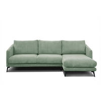 ECKSOFA VILT 4-Sitzer, mintgrün - Schwarz/Mintgrün, Holzwerkstoff/Textil (255/156cm) - Courtois Laville