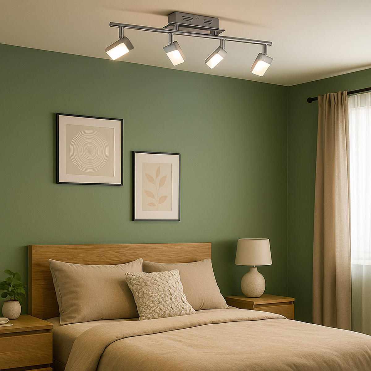 LED DECKENLEUCHTE Metall Chrom Silber - Silberfarben, Metall (67/17/17cm)