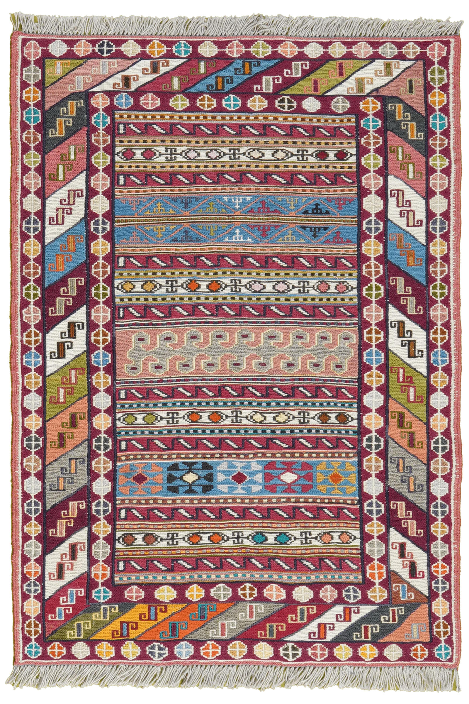 HANDWEBTEPPICH Sumak Shahsavan Mehrfarbig 97/69 cm Schurwolle - Multicolor, Textil (69/97cm) - Looma