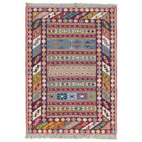 HANDWEBTEPPICH Sumak Shahsavan Mehrfarbig 97/69 cm Schurwolle - Multicolor, Textil (69/97cm) - Looma