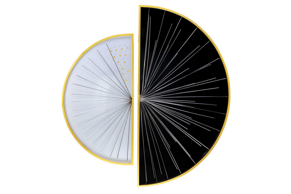 WANDDEKO Schwarz-Weiß 91/81 cm - Schwarz, Metall (4.75/81/4cm) - KUNSTLOFT
