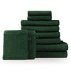 HANDTUCH 8-teilig, 2x Badetuch 70/140 + 4x Handtuch 50/100 + 2x Gästetuch 30/30 + 2x Waschlappen 15/20 cm, Dunkelgrün - Dunkelgrün, Textil (70/140cm) - Blumtal