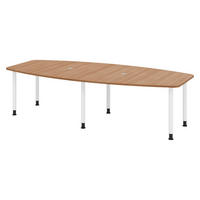 KONFERENZTISCH mittel KT28 130/280/74 cm in Nussbaumfarben/Füße in Weiß - Nussbaumfarben/Weiß, Holzwerkstoff (130/280/74cm) - bümö