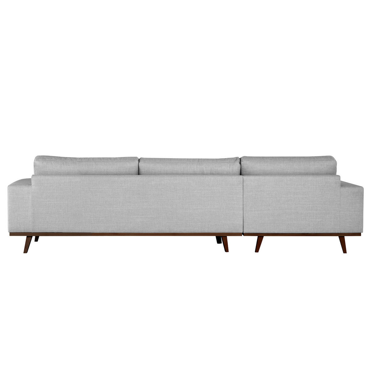 ECKSOFA mit Longchair - Buchefarben/Hellgrau, Buchenholz/Textil (281/153cm) - home24