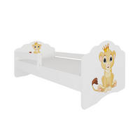 KINDERBETT Casimo weiß / Motiv Löwe 88 / 164 / 63cm - Gelb/Weiß, Holz/Holzwerkstoff (80/160cm) - Feldmann-Wohnen