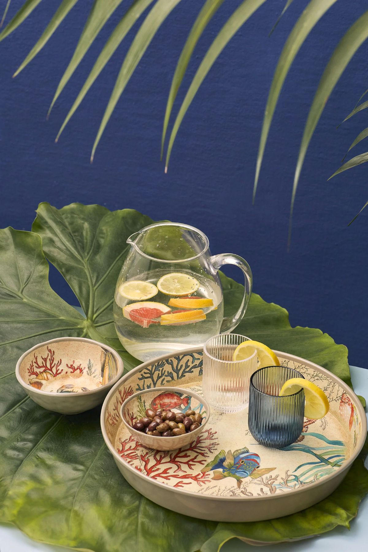 SERVIERTABLETT Ø 35 cm Sea Life - Multicolor, Kunststoff (35/4/35cm) - Rose & Tulipani