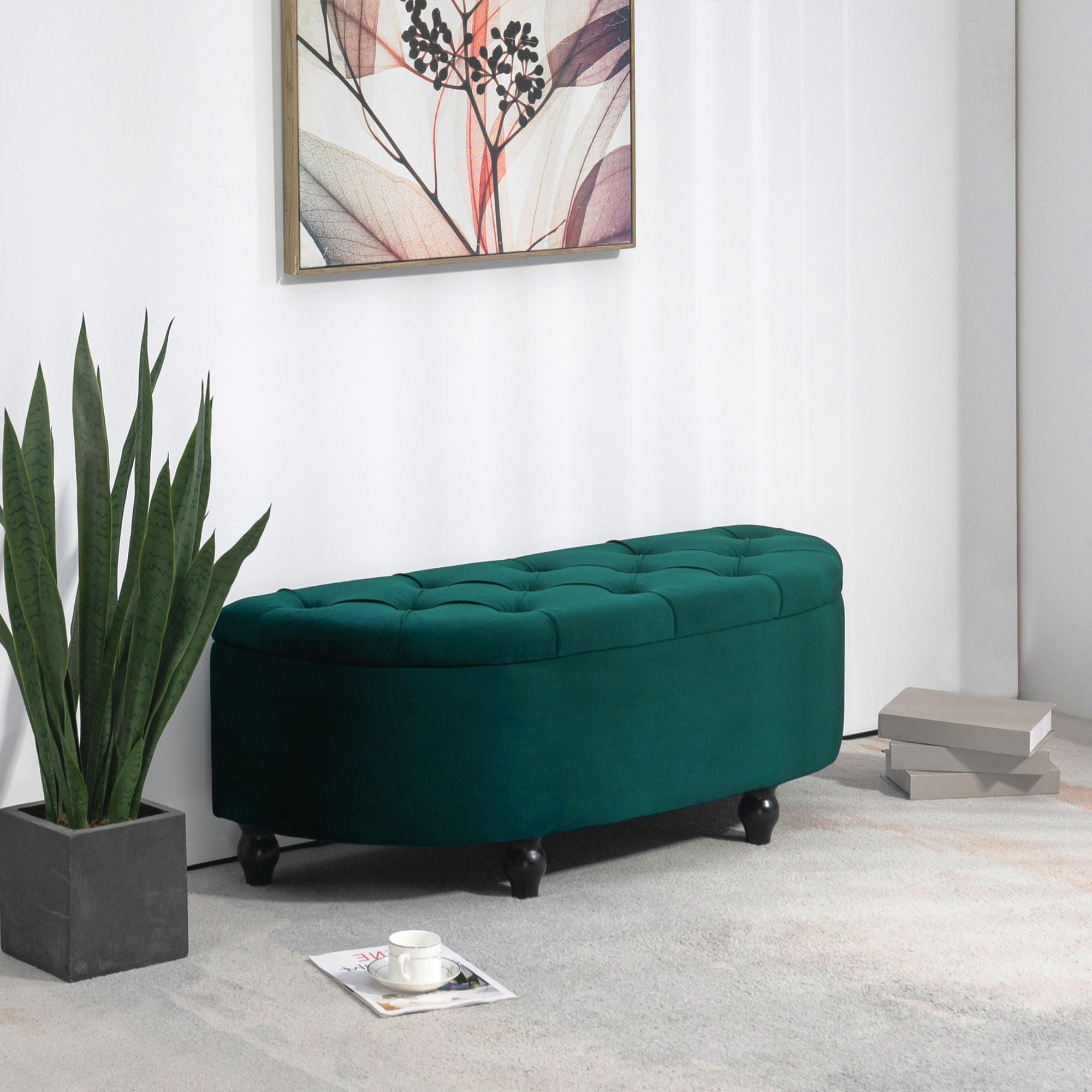 SITZBANK Polsterbank - Dunkelgrün, Kunststoff (46/42/120cm) - HOMCOM