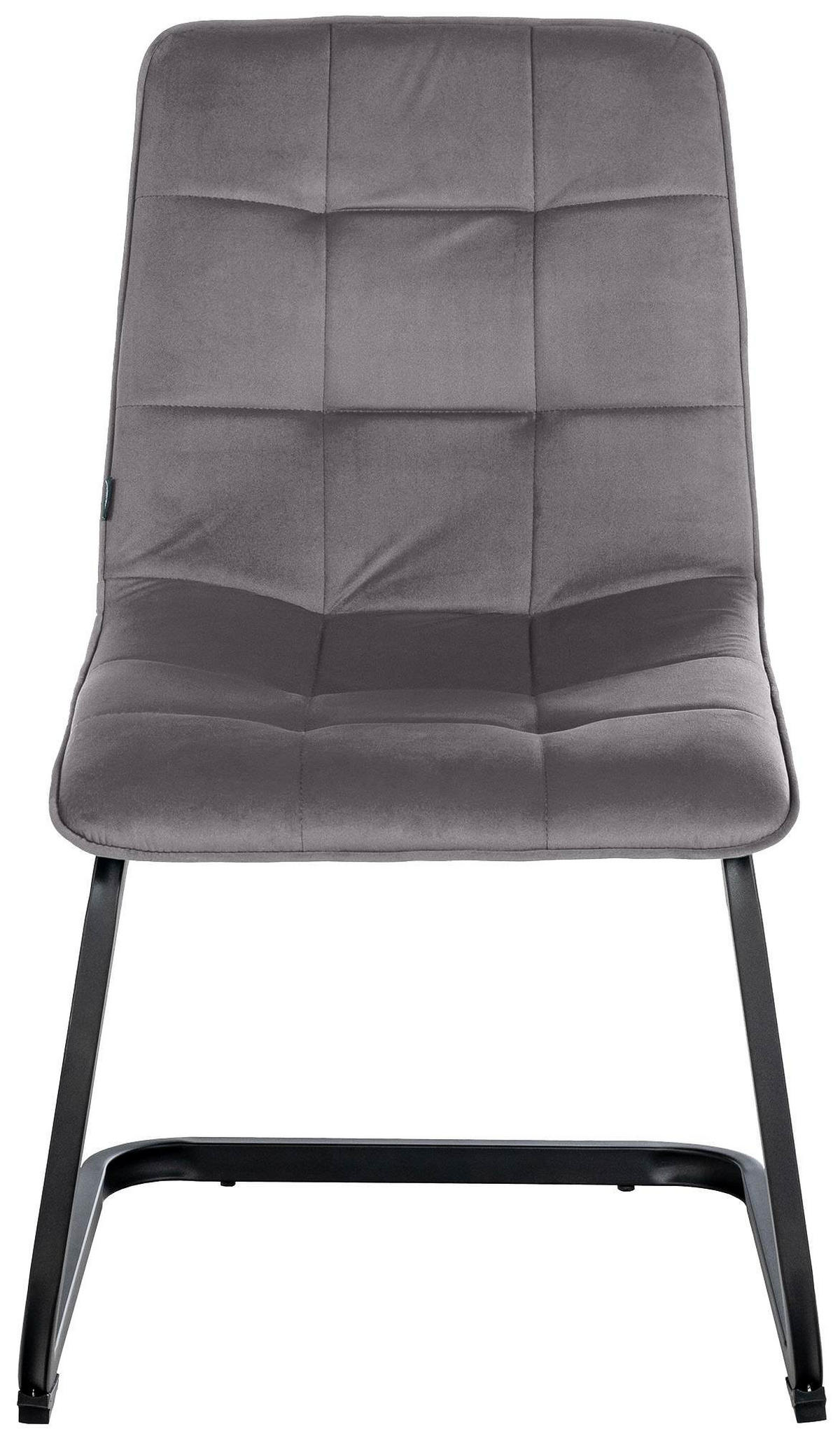 SCHWINGSTUHL 2er Set Samt dunkelgrau - Dunkelgrau/Schwarz, Textil/Metall (47/87/58cm) - CLP