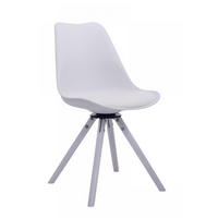 STUHL Lederlook weiß - Weiß, Holz/Textil (48/84/56cm) - CLP