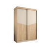 SCHIEBETÜRENSCHRANK DUBLIN 150, 2-türig Kleiderschrank, Moderne Garderobe, Schrank in Größe: 150 x 215 x 65 cm - Beige/Braun, Holzwerkstoff (150/215/65cm) - O-Sofa