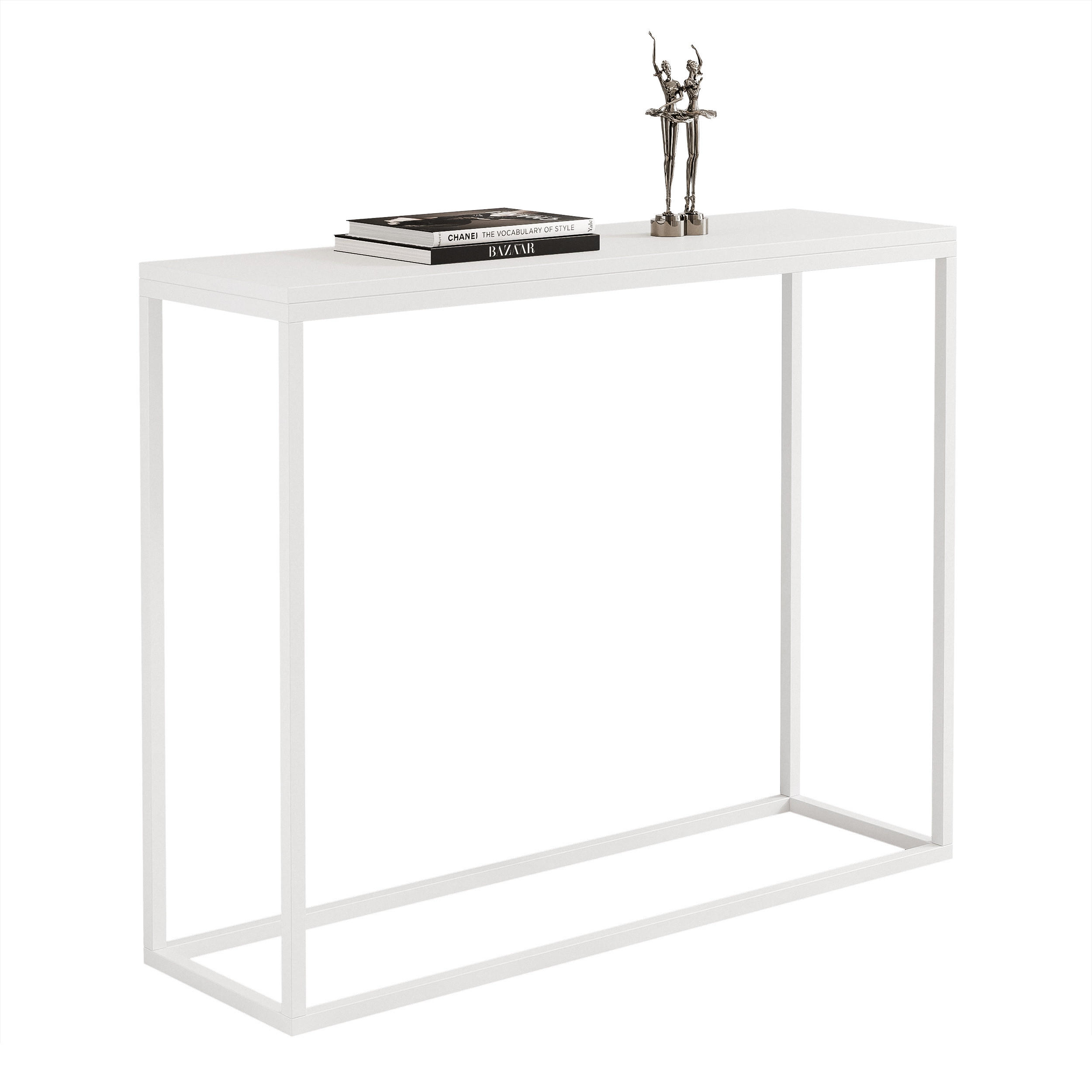KONSOLENTISCH IRMA in 80/30/80 cm, Weiß matt - Weiß, Holzwerkstoff/Metall (30/80/80cm) - Idohome