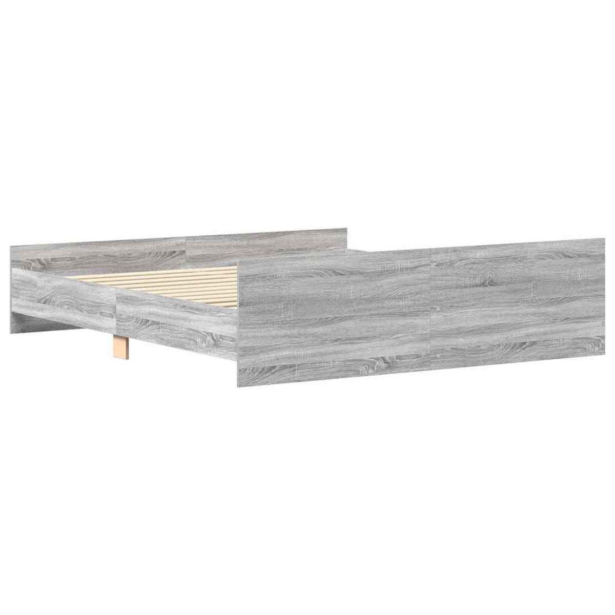 BETTGESTELL Mit Kopf- Und Fussteil Grau Sonoma 180/200 Cm - Grau, Holzwerkstoff (180/200cm) - vidaXL