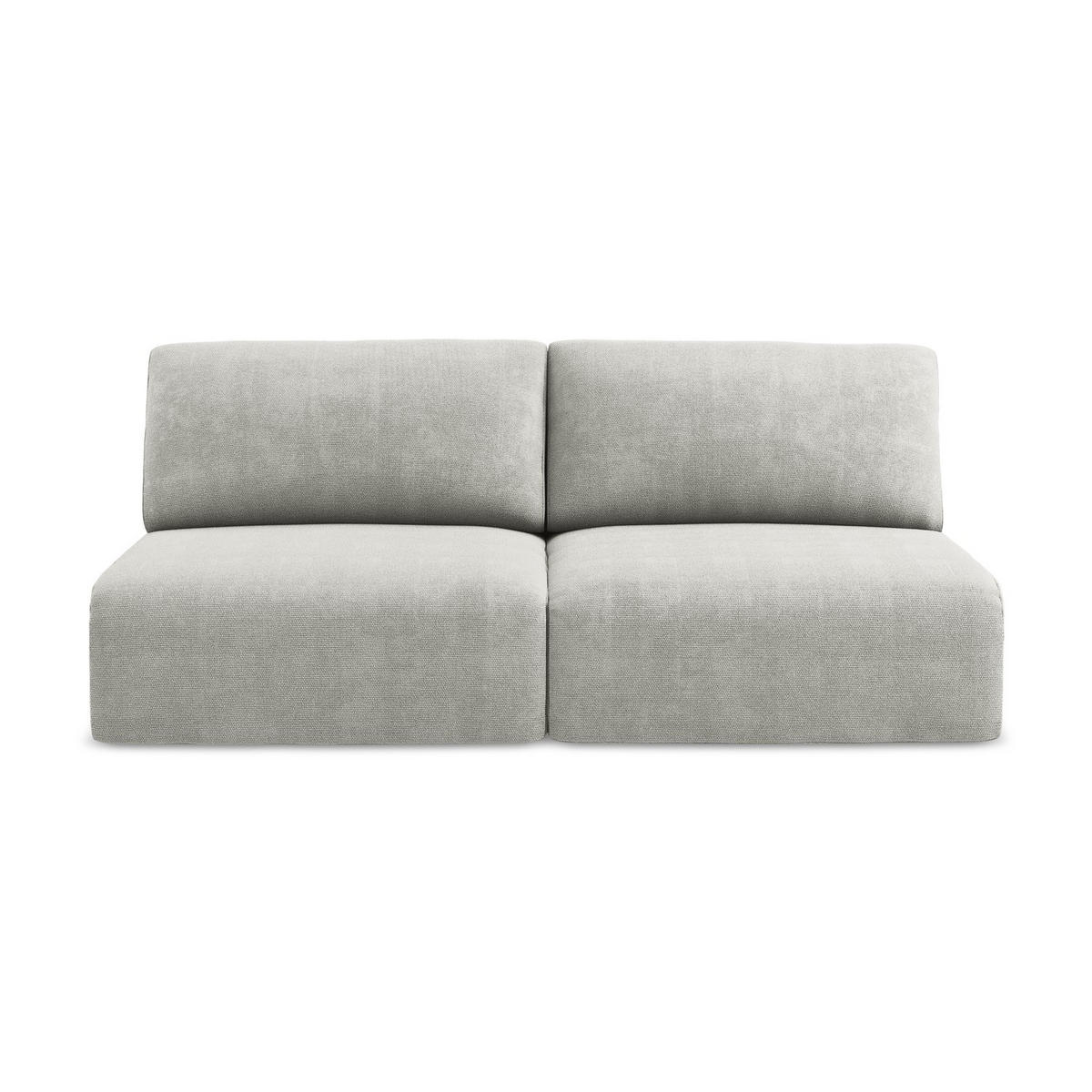 3-SITZER SOFA mit Schlaffunktion Chenille Stoff Grau - Hellgrau/Schwarz, Kunststoff/Textil (216/79/102cm) - LaMiaSofa