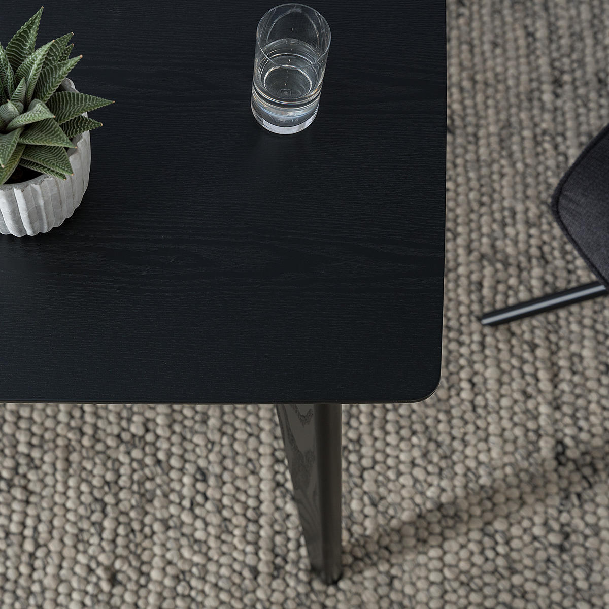 ESSTISCH - Esche teilmassiv - Esche Schwarz - Schwarz, Holz/Holzwerkstoff (80/140/75cm) - home24