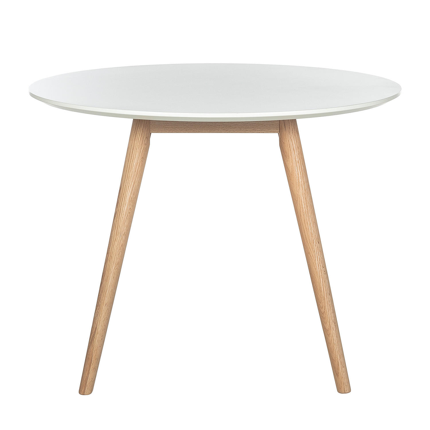 ESSTISCH rund - Eiche teilmassiv - Weiß, Holzwerkstoff (100/100/76cm) - home24