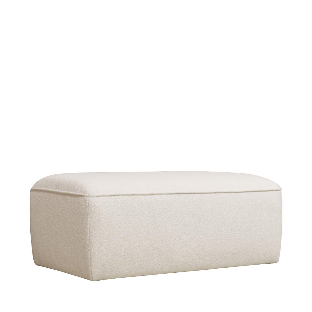 POUF für modulare Couch aus Boucle-Stoff - NOOR - Ecru - Ecru, Textil (97/42/53cm) - Drawer