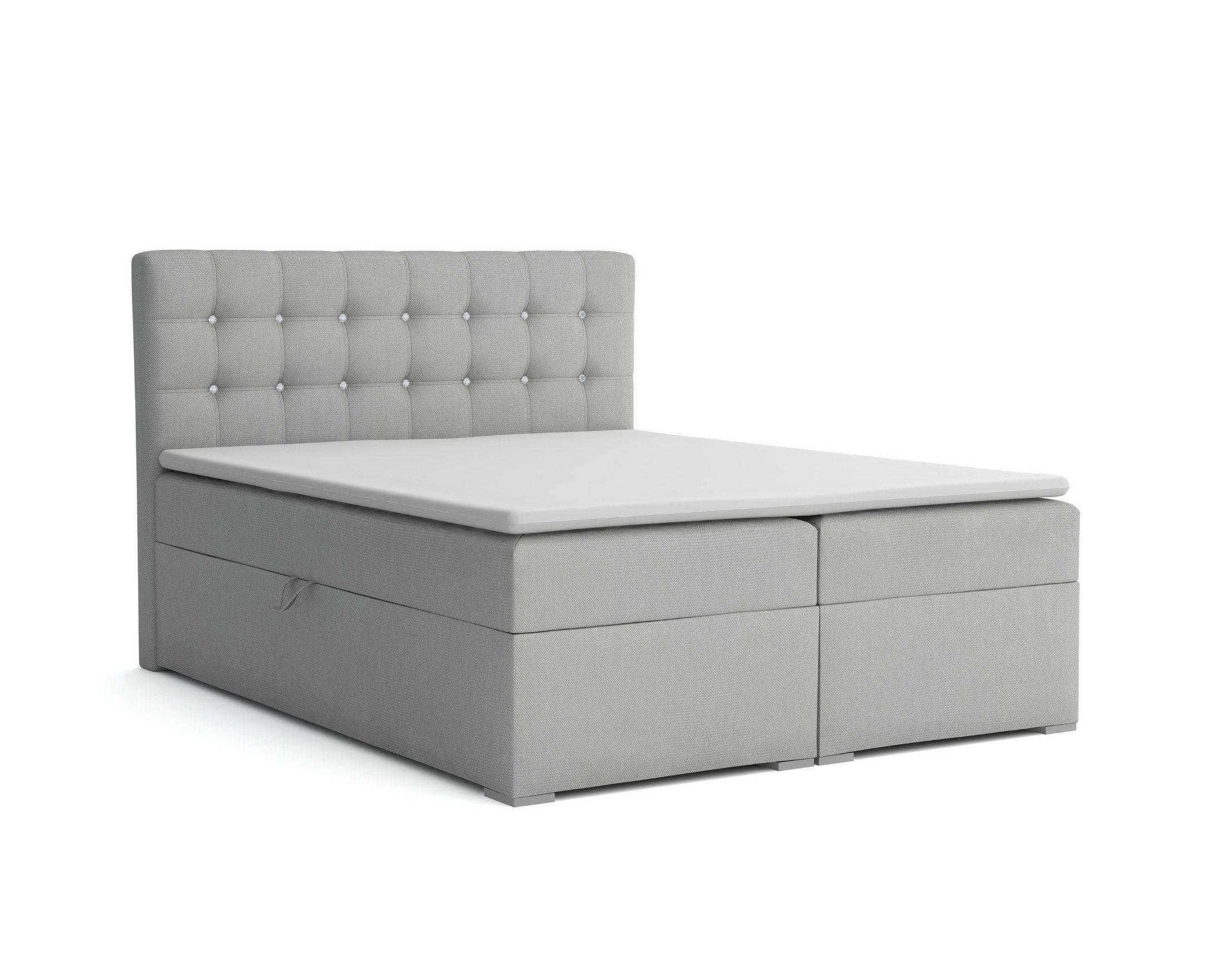 Deine Möbel 24 Boxbett Hellgrau 200x200 cm