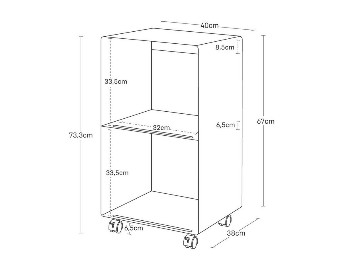 SCHALLPLATTENREGAL Tower schwarz 40/73/38 cm - Schwarz, Metall (40/74/38cm) - Yamazaki
