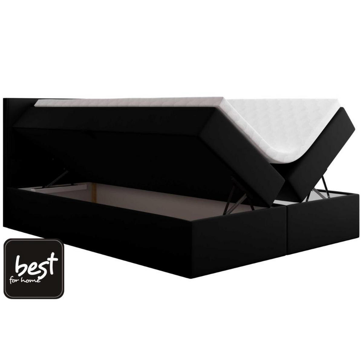 BOXBETT Jubilee Bonellfederkern inkl. Topper - Schwarz, Holz/Holzwerkstoff (200/200cm) - Best For Home