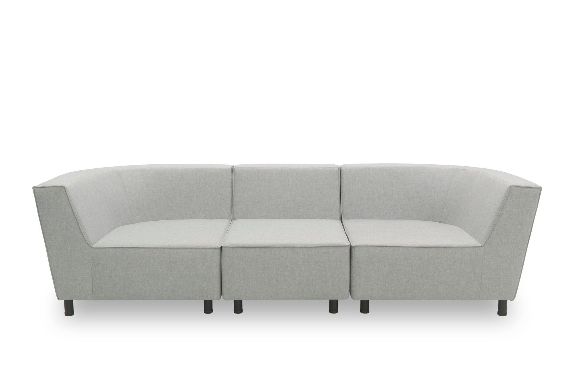 GARTENLOUNGE-SOFA 3-Sitzer Brandie 279x77x103 mit Outdoorbezug silber - Silberfarben, Kunststoff (279/77/103cm) - 58aufmkessel