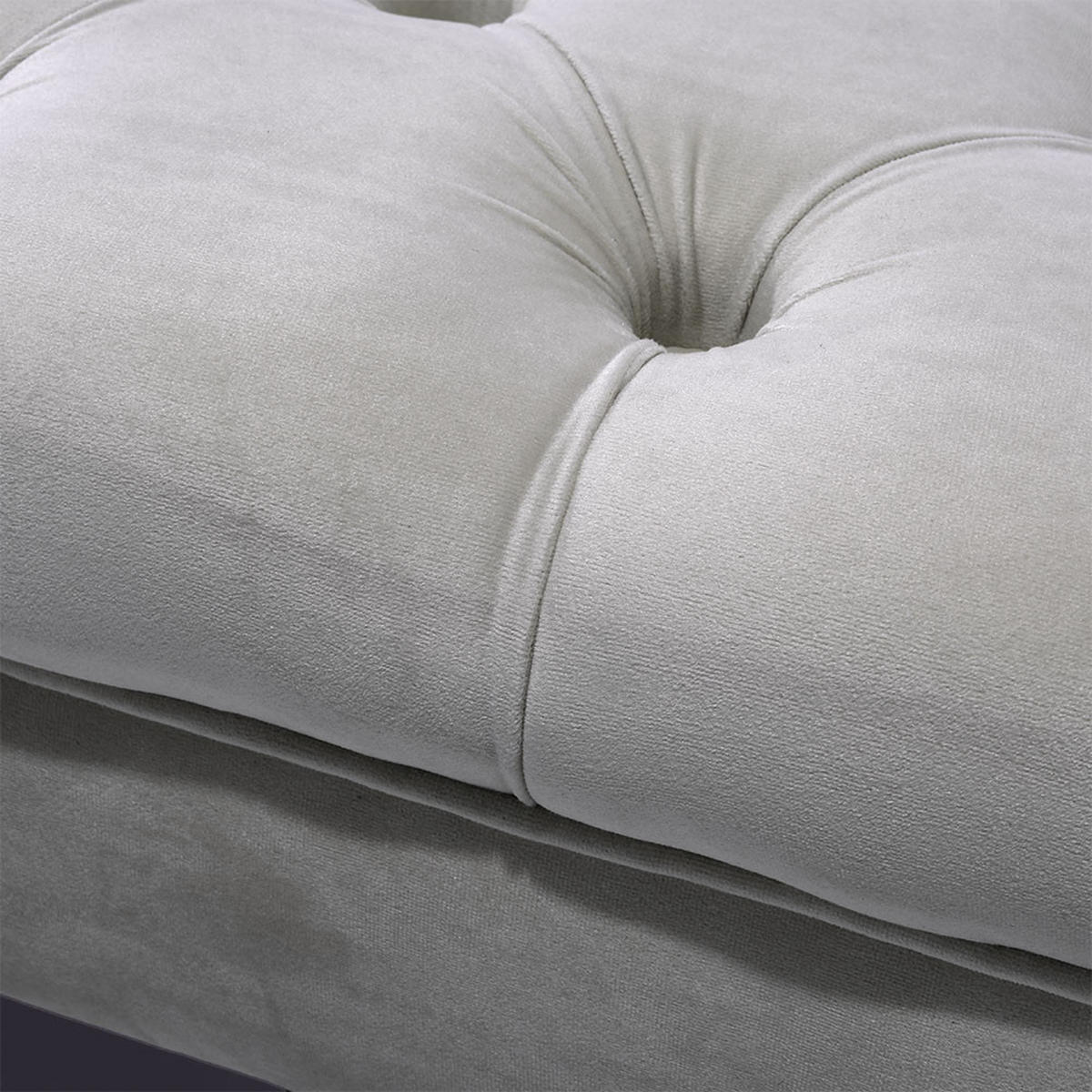 POLSTERHOCKER 90/60/30 cm Knopfheftung Holzbeine Flanell Grau - Walnussfarben/Grau, Holz/Textil (90/30/60cm) - Livingandhome