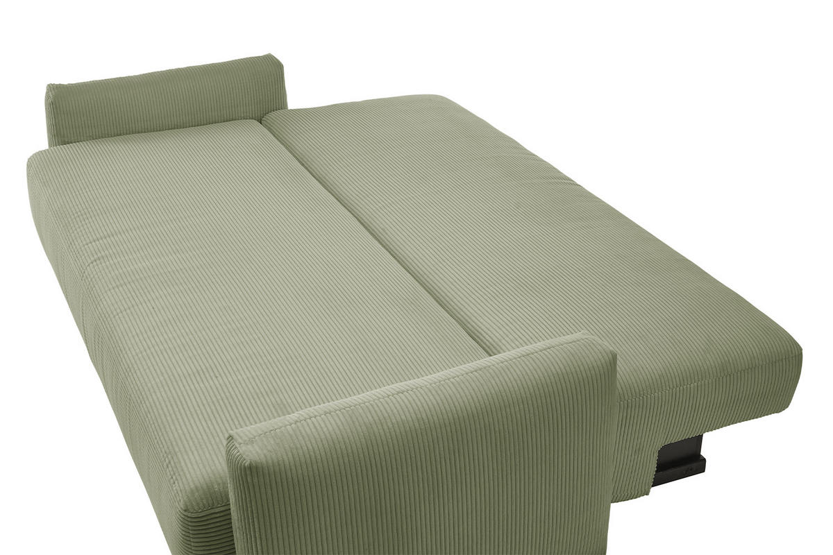 SCHLAFSOFA NEO Grün Cord - Schwarz/Grün, Kunststoff/Textil (233/75/108cm) - KAWOLA