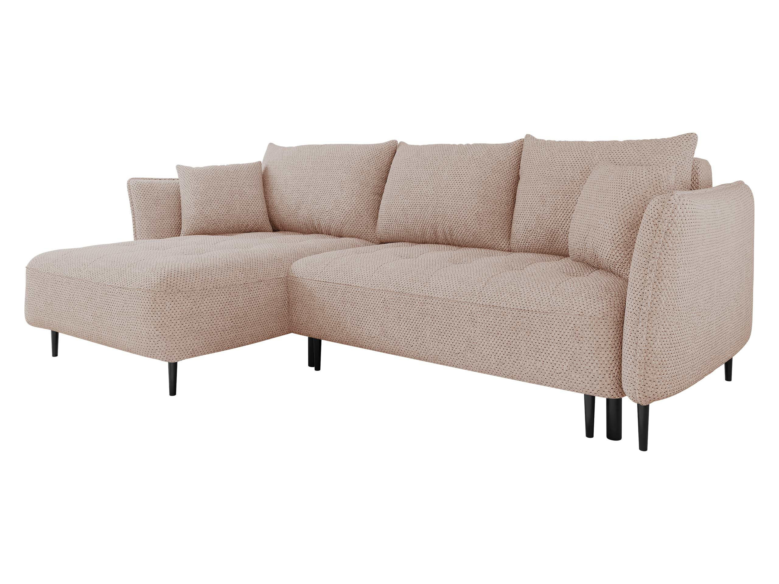 ECKSOFA Bari, Seite: Links - Beige/Schwarz, Holz/Textil (276/158cm) - MIRJAN24