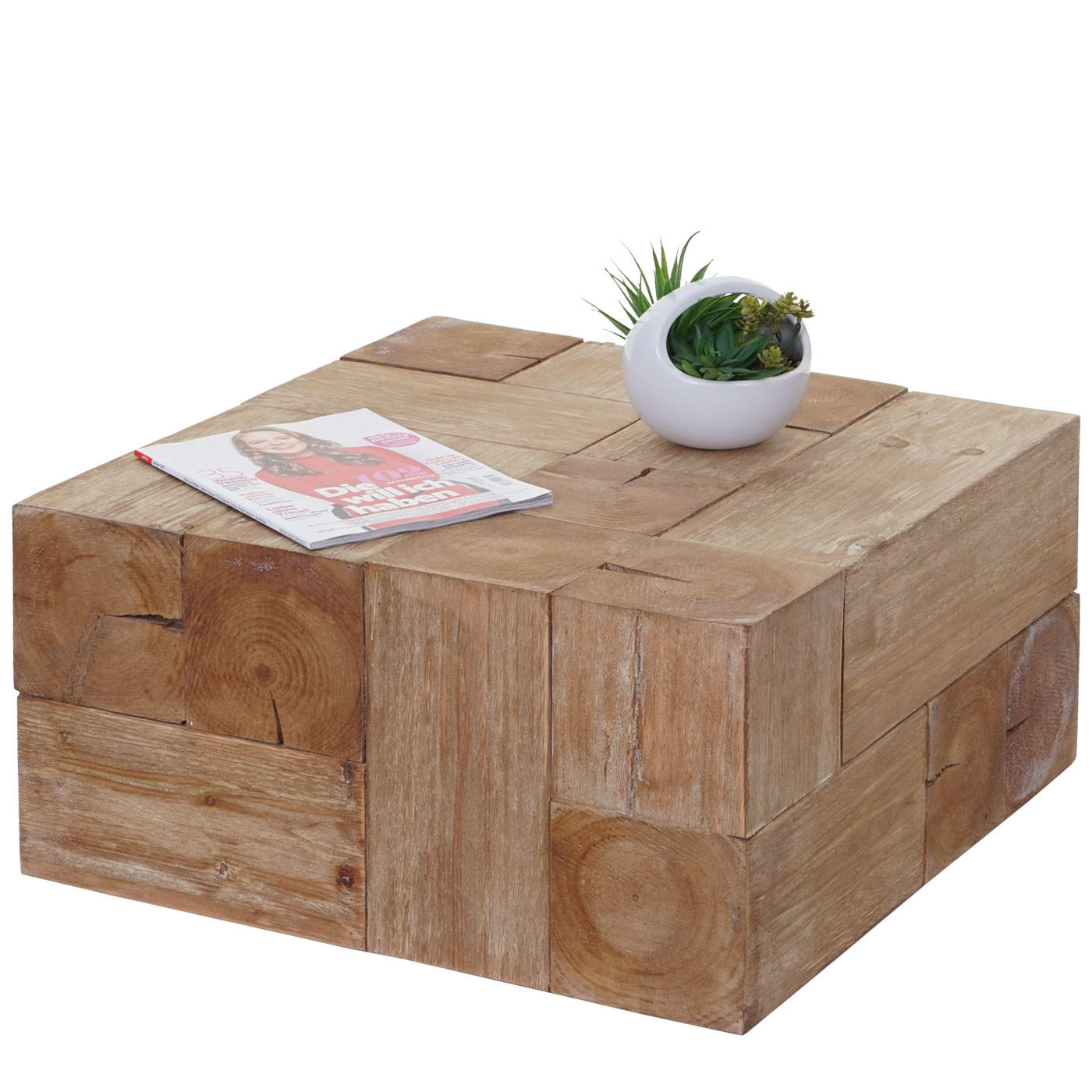 COUCHTISCH A15C MASSIVHOLZ quadrat Braun - Braun, Holz (60/60/30cm) - MCW