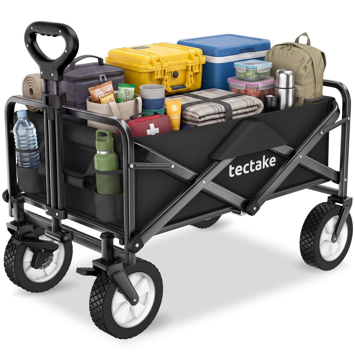BOLLERWAGEN Leon, inklusive Tragetasche, Belastbarkeit 80 kg, schwarz - Schwarz, Kunststoff (53.5/101/91cm) - tectake