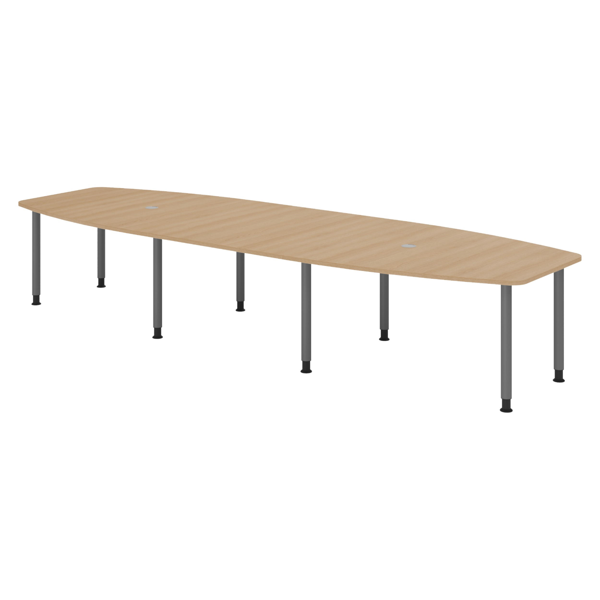KONFERENZTISCH groß KT40 130/400/74 cm in Eichefarben/Füße in Graphitfarben - Eichefarben/Graphitfarben, Holzwerkstoff (130/400/74cm) - bümö