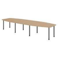 KONFERENZTISCH groß KT40 130/400/74 cm in Eichefarben/Füße in Graphitfarben - Eichefarben/Graphitfarben, Holzwerkstoff (130/400/74cm) - bümö