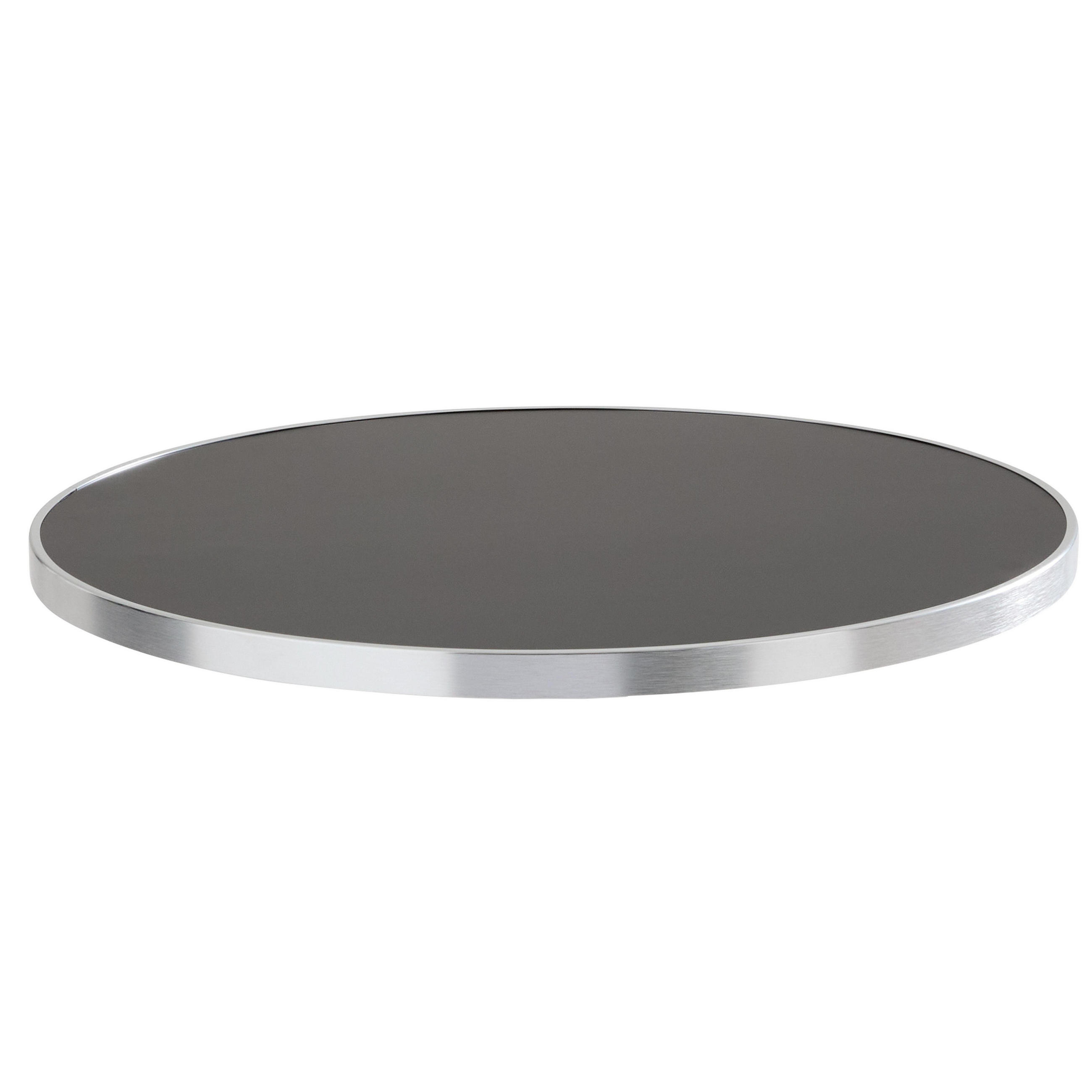 TISCHPLATTE runder 60 cm, Schwarz - Schwarz/Weiß, Metall (60/2.5/60cm) - Oviala