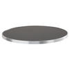 TISCHPLATTE runder 60 cm, Schwarz - Schwarz/Weiß, Metall (60/2.5/60cm) - Oviala