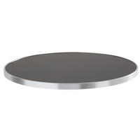 TISCHPLATTE runder 60 cm, Schwarz - Schwarz/Weiß, Metall (60/2.5/60cm) - Oviala