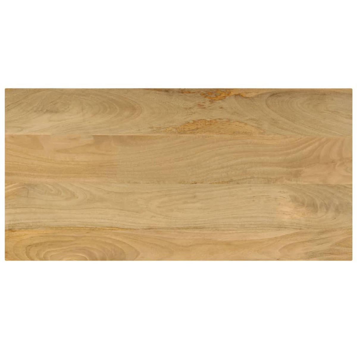 COUCHTISCH 100x50x35 cm Massivholz Mango und Stahl - Hellbraun, Holzwerkstoff (100/50/35cm) - furnicato