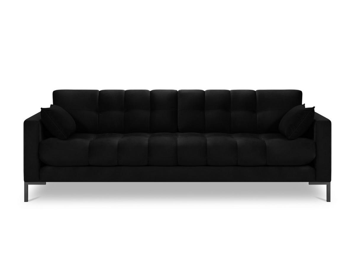 SOFA Mamaia aus Samt schwarz 4 Sitzplätze - Schwarz, Textil (92/75/217cm) - Micadoni