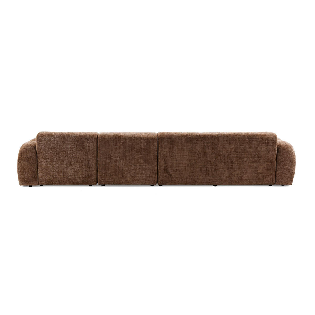 5-SITZER modulares Ecksofa VEER SET 2 Rechts, 175x379 cm, Chenille Webstoff Orange - Schwarz/Orange, Holz/Kunststoff (175/379cm) - Muffo